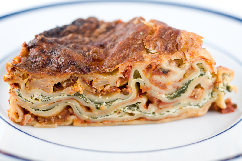 Vegetarian Lasagna Recipe with Spinach and Ricotta Filling for a Crowd, using No-Boil Noodles