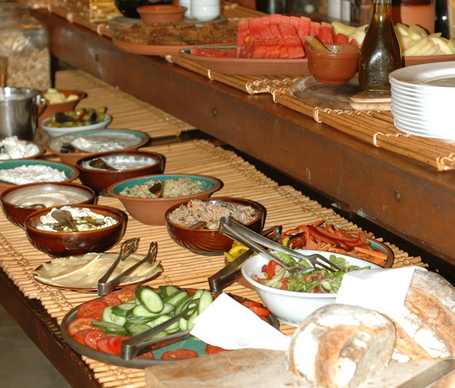Breakfast Buffet At Vered Hagalil Guest Ranch near the Sea of Galilee