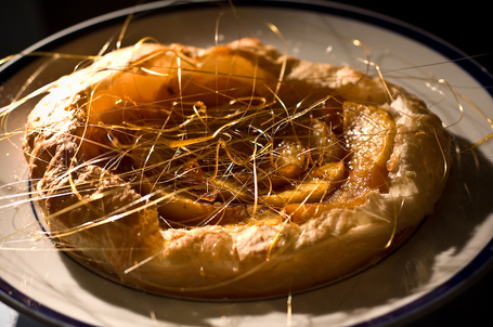 Reconstructed Tarte Tatin with Spun Sugar