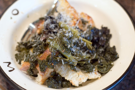 Warm Winter Greens and Bread Salad