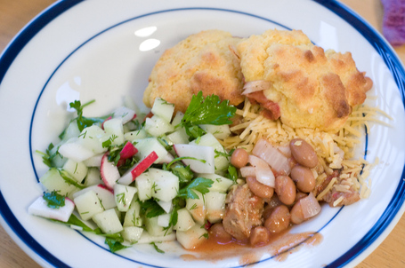 Veggie Chili Beans with Cornbread Dumplings