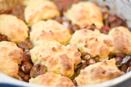 Veggie Chili Beans with Cornbread Dumplings