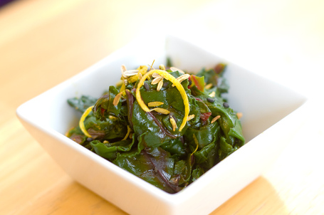 Recipe: Beet Recipe: Greens with Pumpkin Seed Oil and Cherry Vinegar