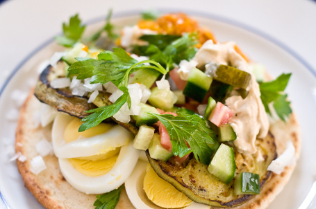 Sabich - Iraqi Jewish Eggplant Sandwich