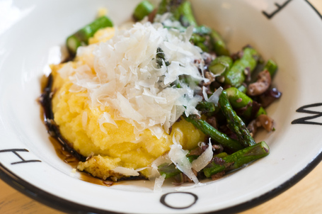 Polenta With Asparagus And Olives