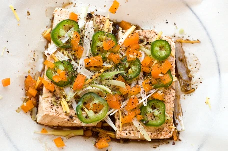 Tofu In The Style Of Southeast Asian Steamed Fish (Vegetarian)