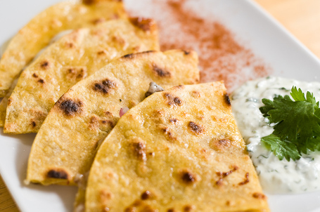 Crispy Quesadilla with Pecorino and Onion & Garlic Jam