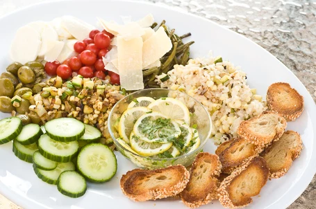 Summer Vegetarian Antipasto From Leftovers, Odds & Ends