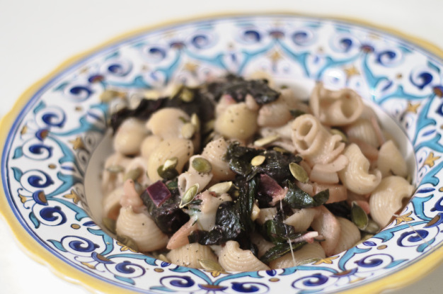 Conchiglie with Chard and Smoked Mozzarella