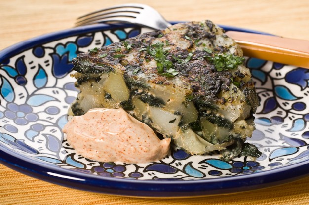 Tortilla De Espinacas - Spanish Omelet with Spinach