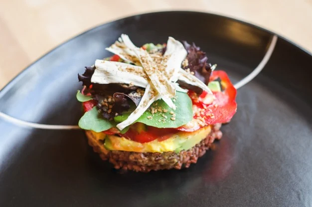 Red Rice and Avocado with Crispy Burdock Chips - Recipe