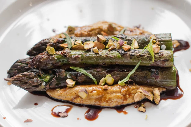Roasted Asparagus with Pistachio Puree - Recipe