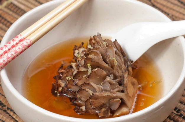 Roasted Maitake Mushrooms In Smoky Tea Broth&nbsp;-&nbsp;Recipe