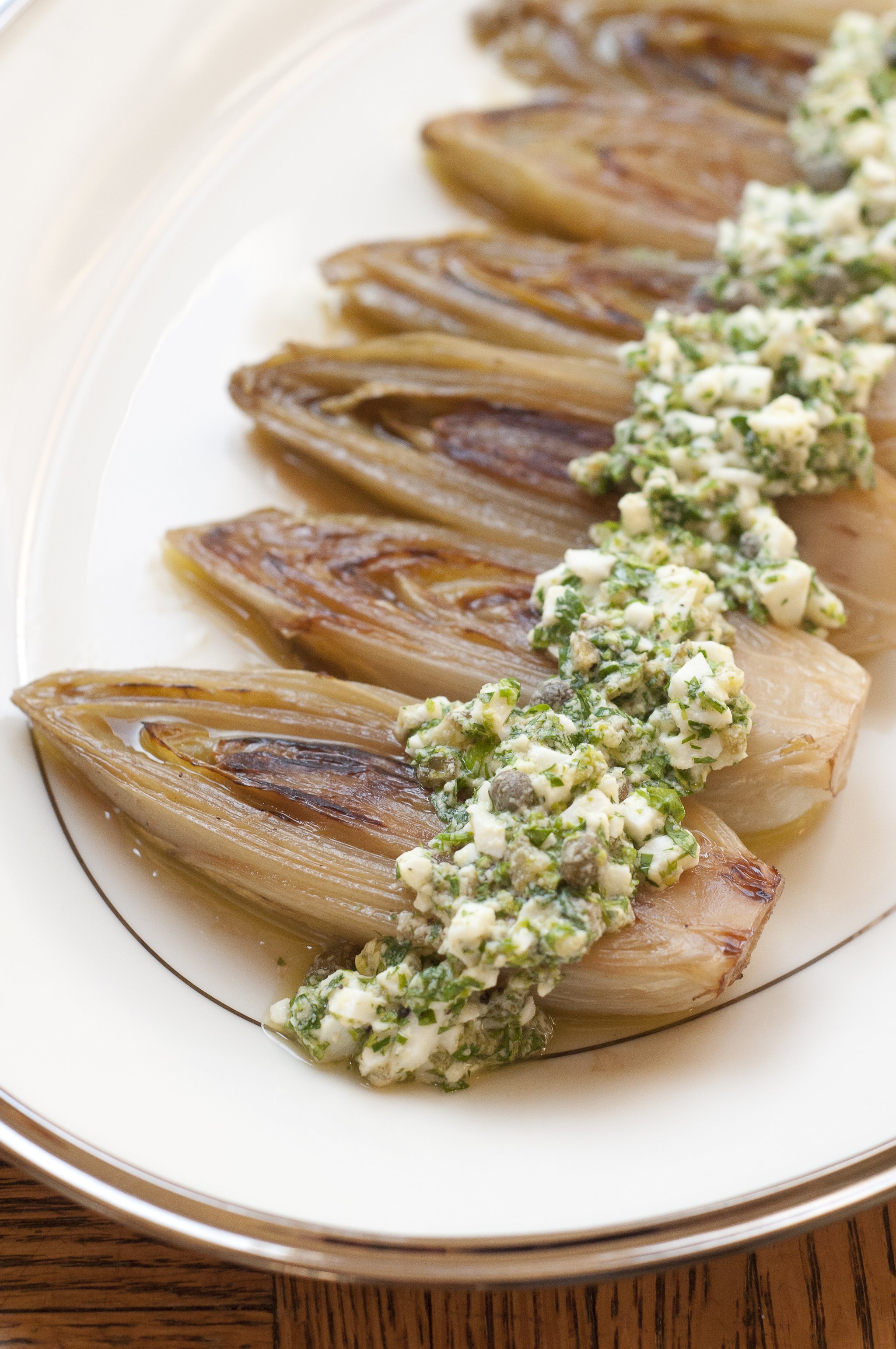 Braised Belgian Endive with Sauce Gribiche - Recipe