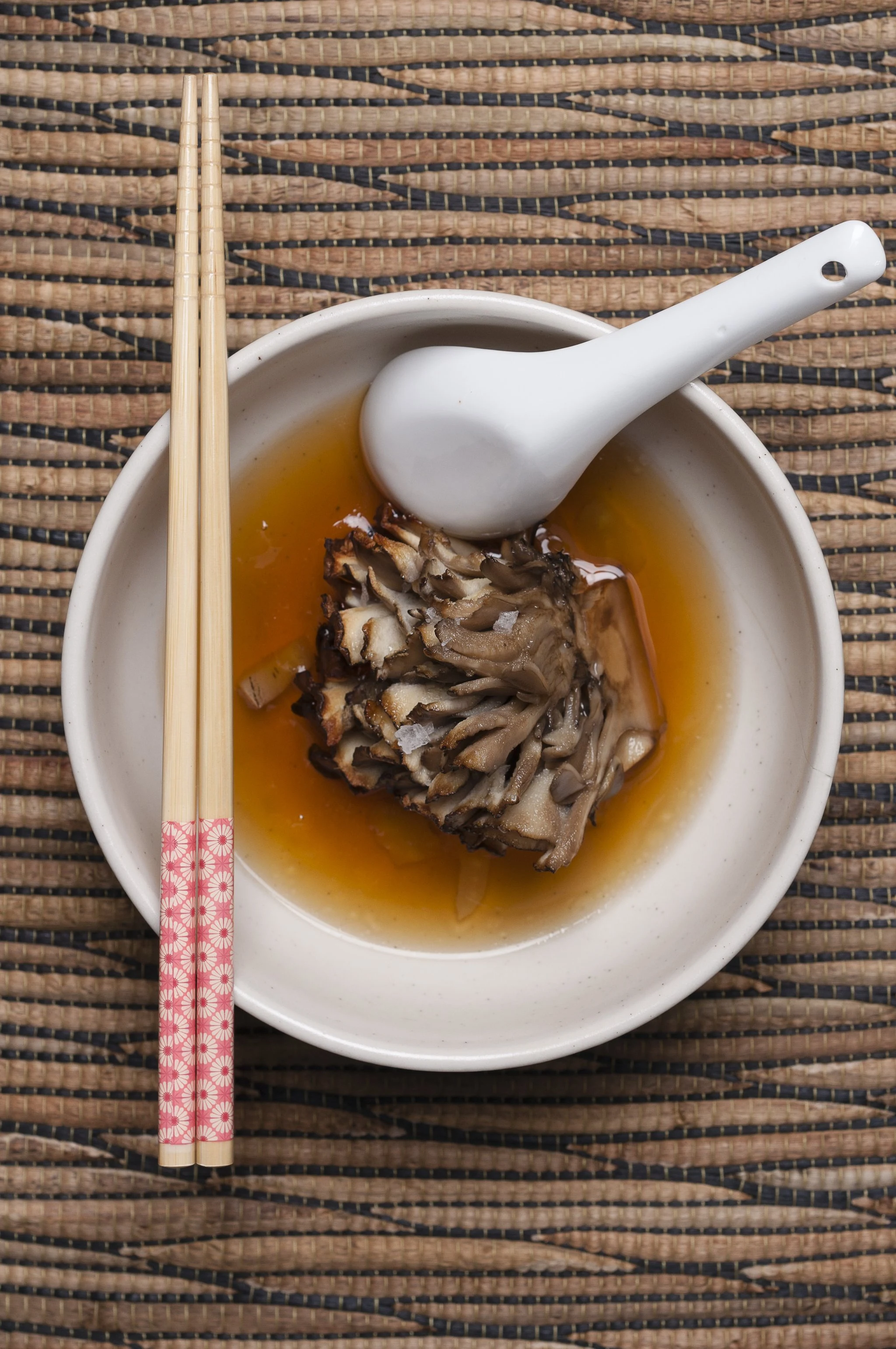 Roasted Maitake Mushroom in Smoky Tea Broth - Recipe