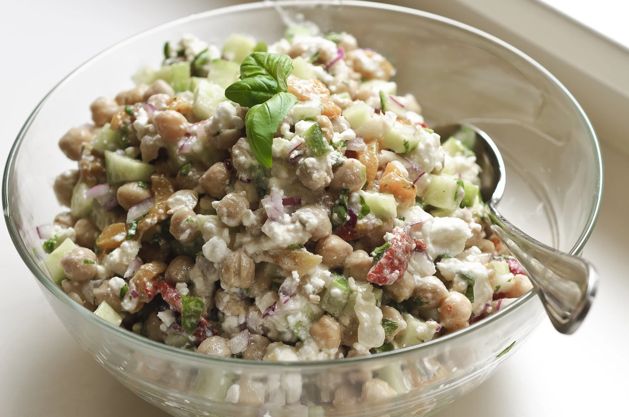 Ten-Minute Chickpea Salad with Feta and Basil - Recipe