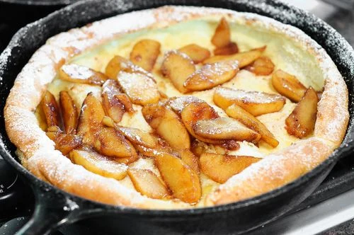 Dutch Baby With Sauteed Apples (Giant Oven-Baked Pancakes) - Recipe