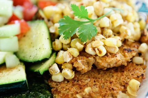 Quinoa Cakes With A Farmer's Market Riot - Recipe