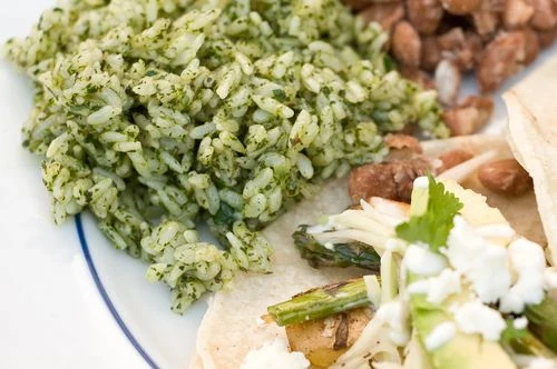 Arroz Verde - Mexican Green Herb Rice Rethought - Recipe