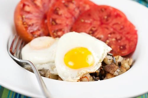 Ultra-Local Homefries, Tomatoes and Eggs - Breakfast for Dinner! - Recipe