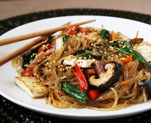 Japchae in a dish