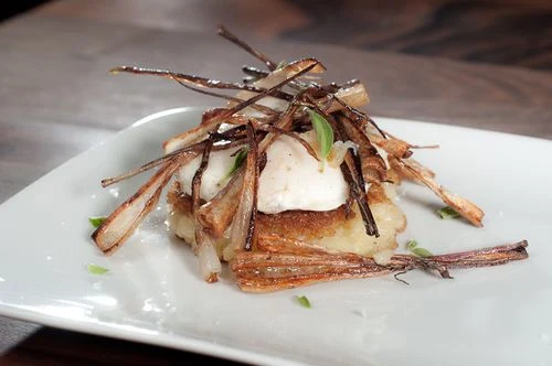 Risotto Cake with Crispy Ramps - Recipe