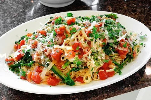 Fresh Fettuccine with Broccoli Raab in a Lemony Tomato Sauce - Recipe