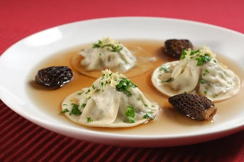 Shiitake and Morel Ravioli in Brodo with Gremolata - Recipe