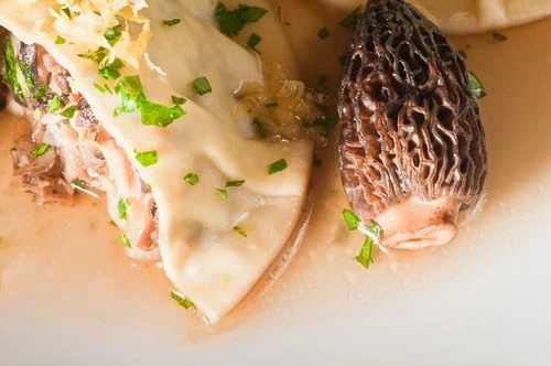 Shiitake and Morel Ravioli Closeup